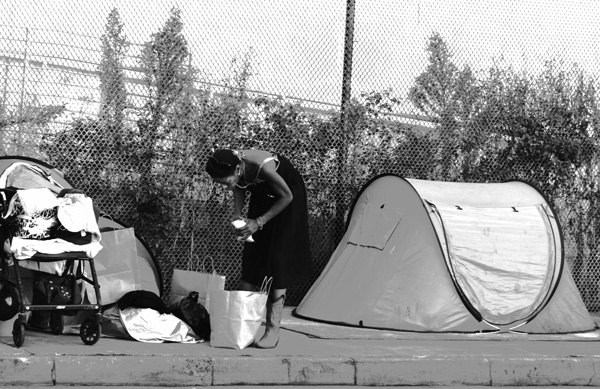 photograph of a tent