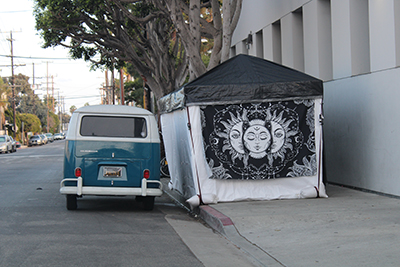 photograph of a tent