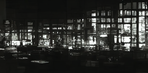 empty bar, black and white photo